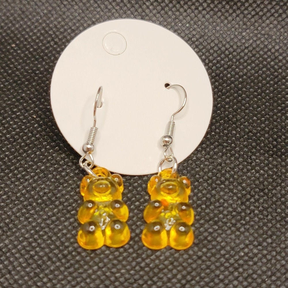 orange gummi Bear earrings